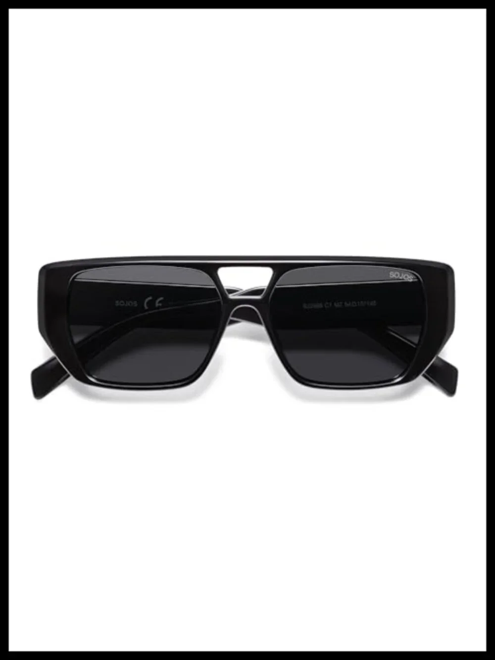 Retro Flat Top Double Bridge Square UV400 Polarized Sunglasses for Women Men